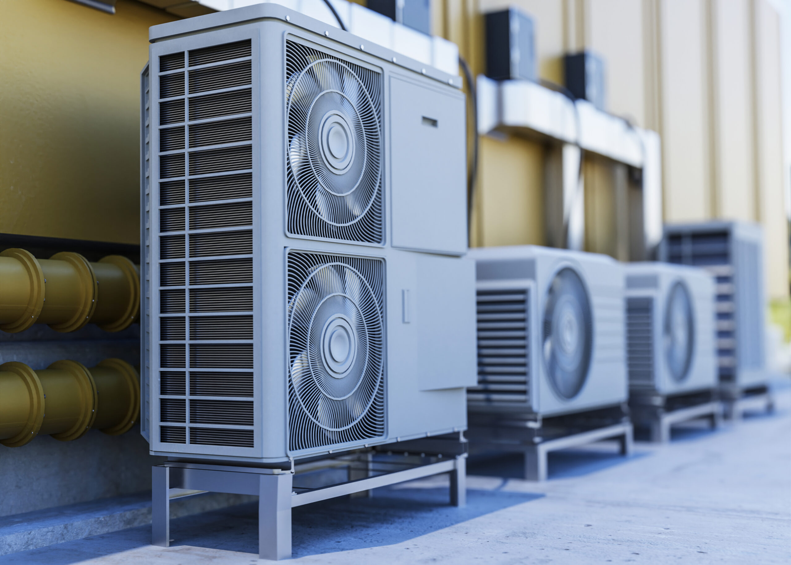 Close up heat pump outside home (1)