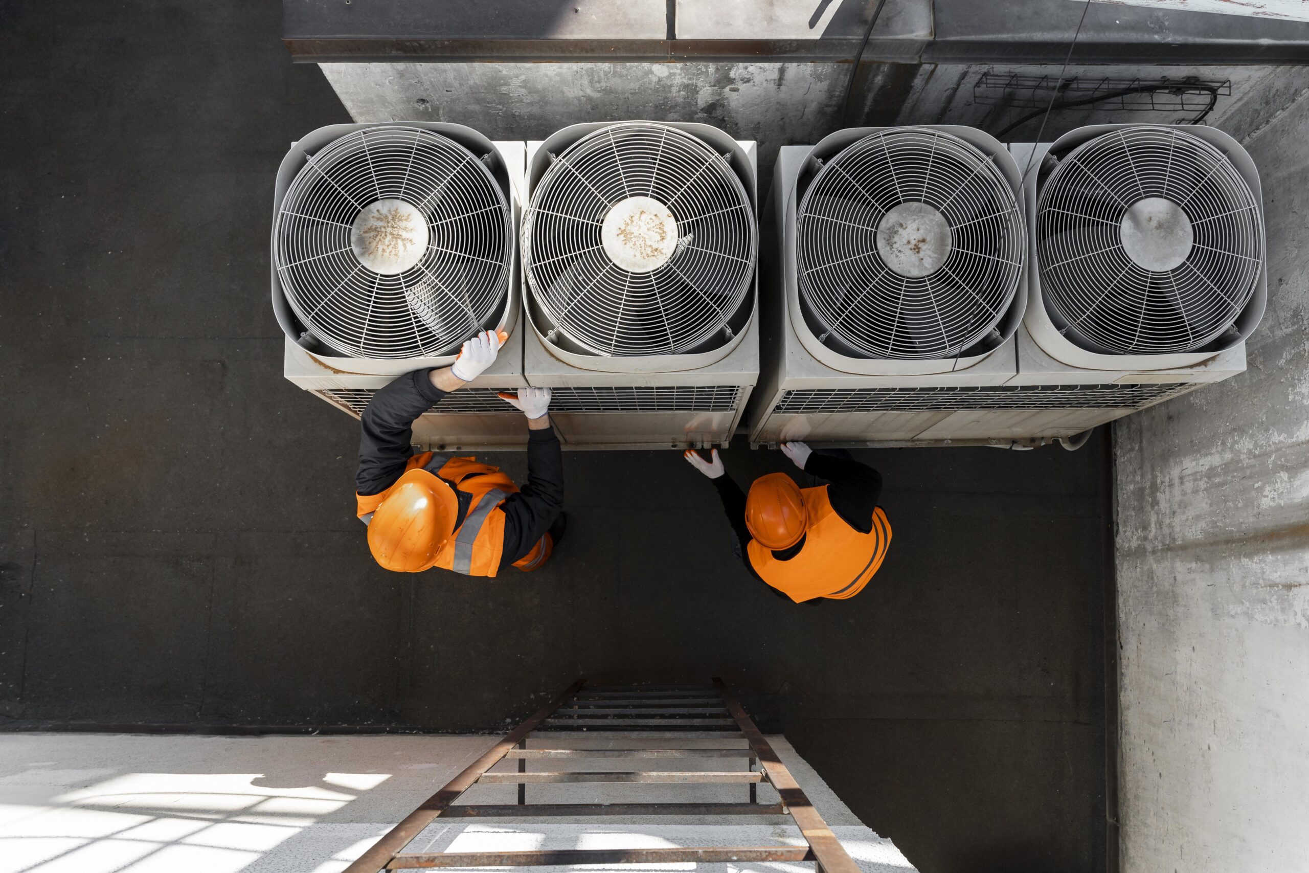 Men working with equipment full shot