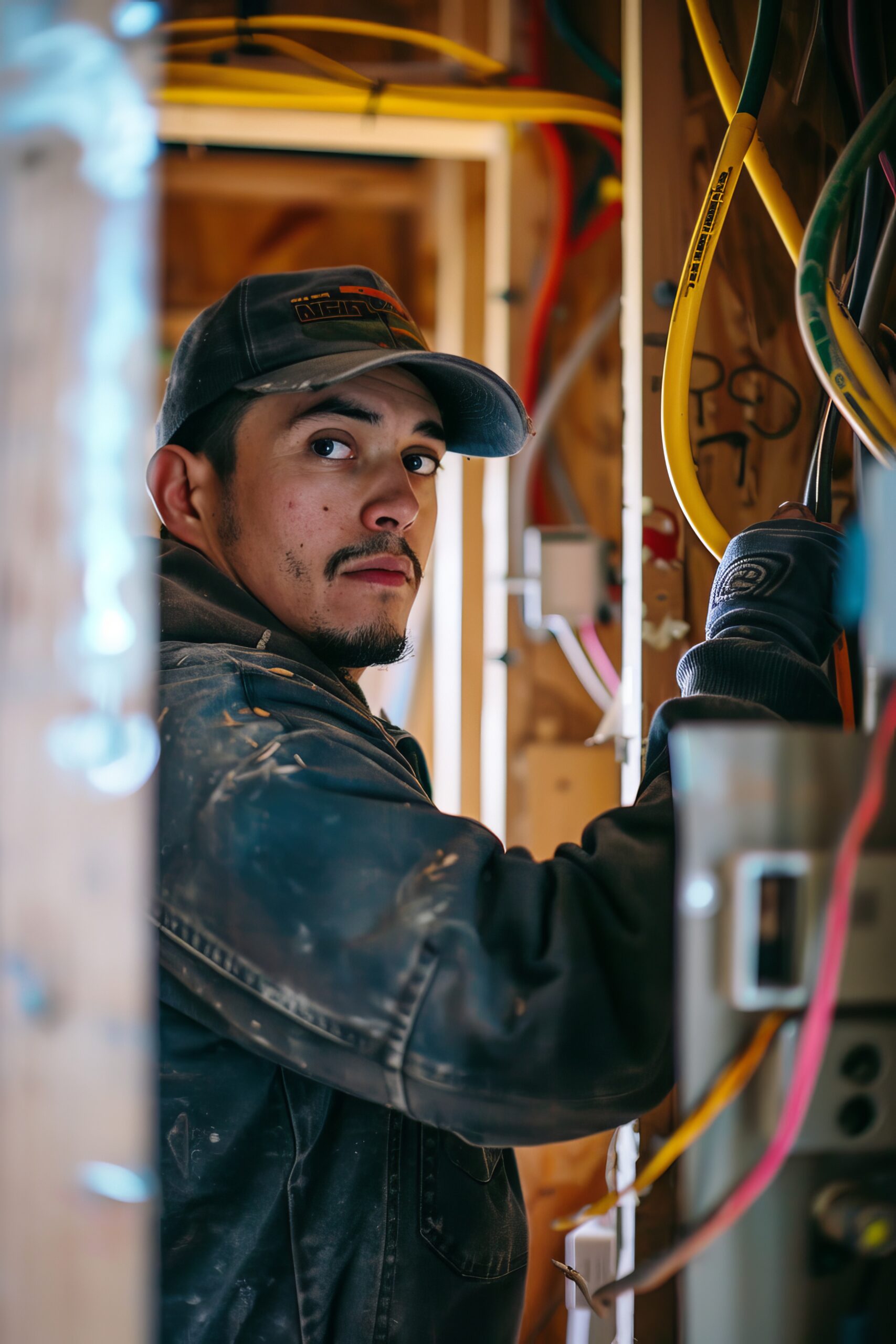 Portrait person working construction industry